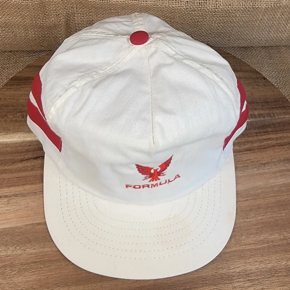 Vintage Formula Firebird Snapback Hat Red White Racing Cap 80s 90s Trucker Style